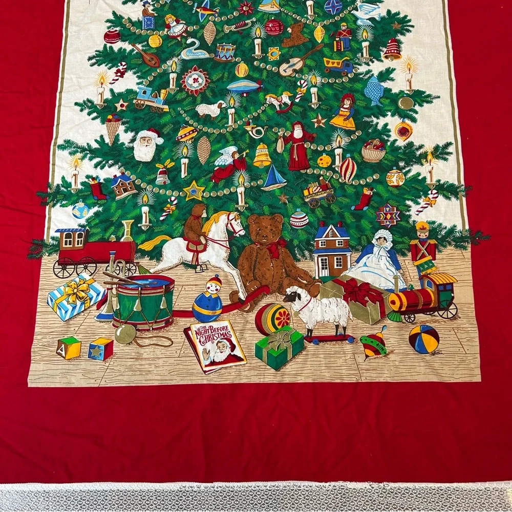 VTG Christmas Banquet Tablecloth VIP Cranston Night Before Christmas 5’ x 12’
